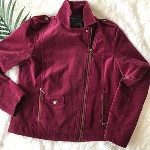 Bonobo Jeans Women's MOTO Velvet Zippered Crop Coat